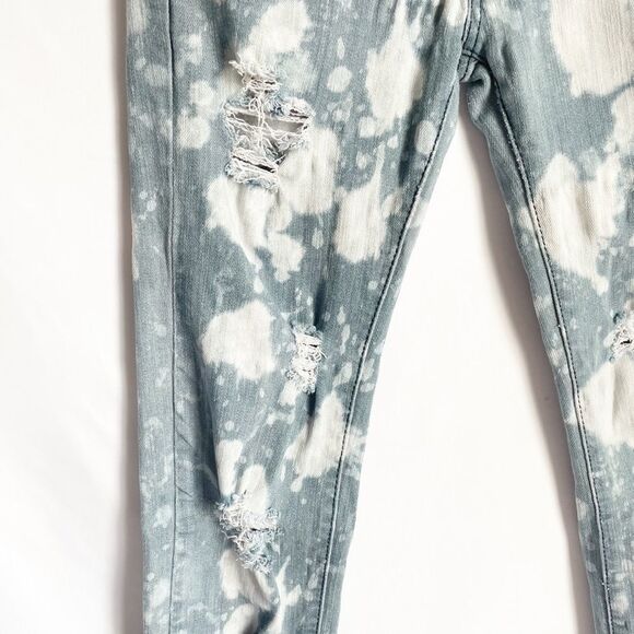 Machine Bleach Wash Distressed Skinny Jeans 29” - Picture 3 of 10